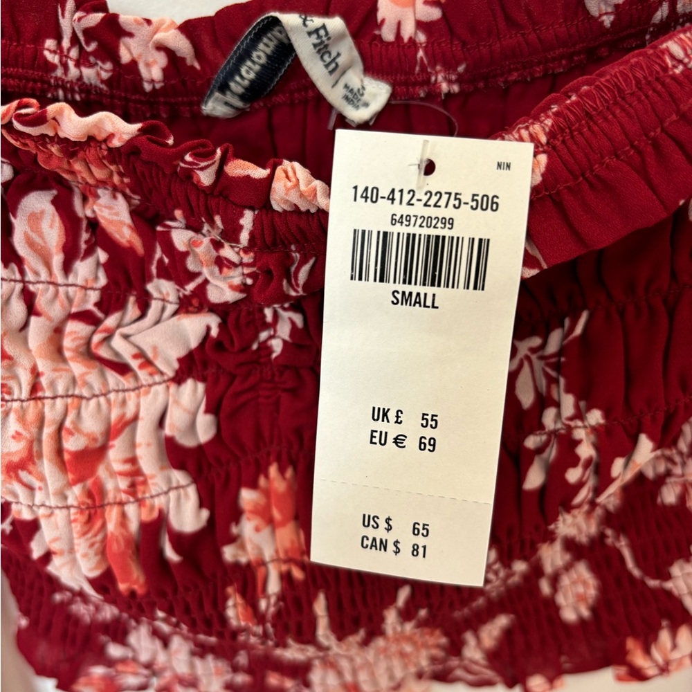 Abercrombie floral crop top size small NWT - Picture 4 of 4